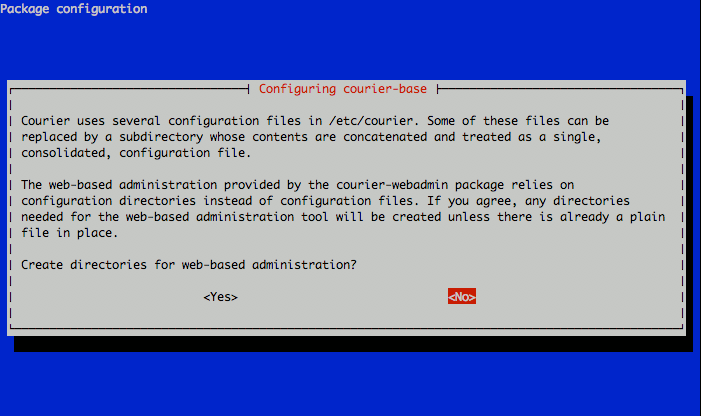 Declining web-based administration for the Postfix mail server on a Debian 5.0 (Lenny) Linode.