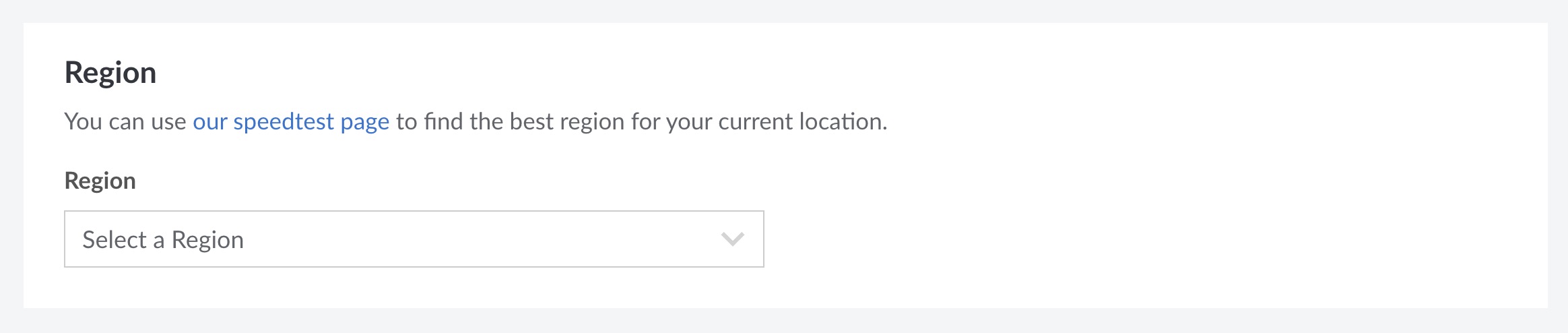 Region selection in Cloud Manager